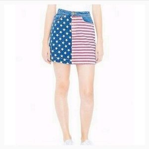 American‎ Apparel US Flag Denim A-Line Skirt